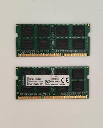 RAM 16GB 2x8 DDR3 1600 SODIMM Kingston 1.5V