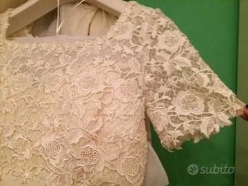 abito da sposa lungo in macramè tg.44