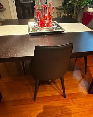 Tavolo in legno laccato Wenge 150x150