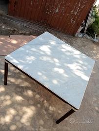 tavolo in marmo, giardino ,marmo bianco, legno