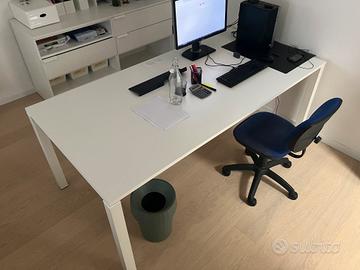 Tavolo scrivania XL bianco artigianale moderno
