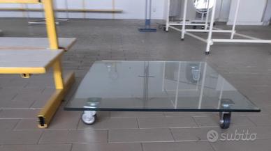 Base di vetro mobile per esposizione