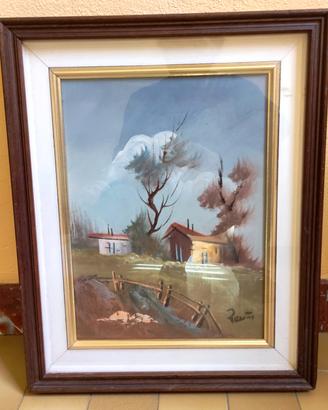 Quadro DIPINTO ANTONIO PONTICELLI Napoli Cornice 