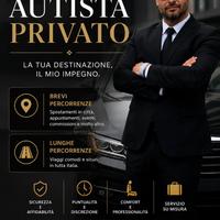 Autista privato per brevi e lunghe percorrenze