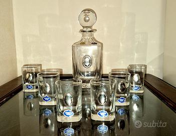 set da liquore con argento 925