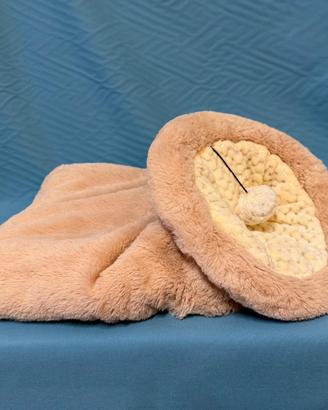 Cuccia a sacco reversibile rosa/panna