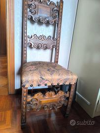 Sedia antica neorinascimentale