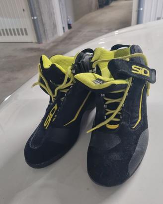 Scarpe per moto Sidi Gas in  nero e giallo fluo