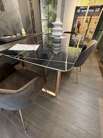 TAVOLO E 4 SEDIE VELLUTO ANTIMACCHIA 