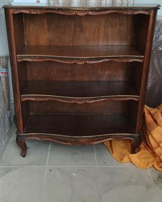 libreria bassa etagere stile luigi XV legno mosso