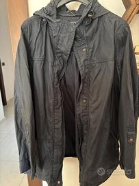 Giacca impermeabile con cappuccio blu Anisette