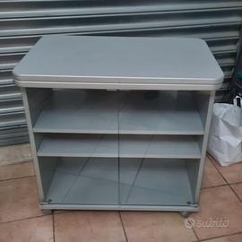 Mobile TV Grigio con Ripiano Girevole - 81x52x77cm