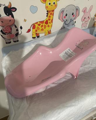 Sedile riduttore bagnetto neonato rosa con ventose