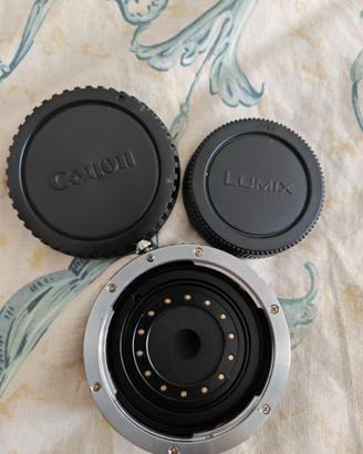 adattatore fotocamera Panasonic obbiettivi Canon