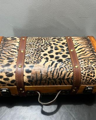 Valigetta vintage decorativa stile animalier baule