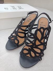 Sandalo Gothic 🖤 tacco 10 in pelle nera