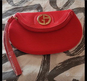 Pochette Giorgio Armani rossa e oro Abbigliamento e Accessori In