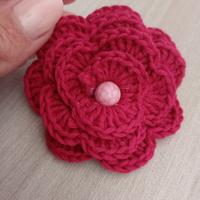 molletta handmade fiore fucsia
