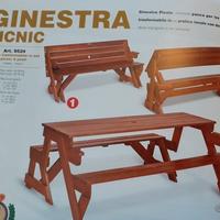 PANCA GINESTRA TRASFORMABILE SET PIC-NIC