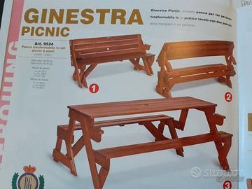 PANCA GINESTRA TRASFORMABILE SET PIC-NIC