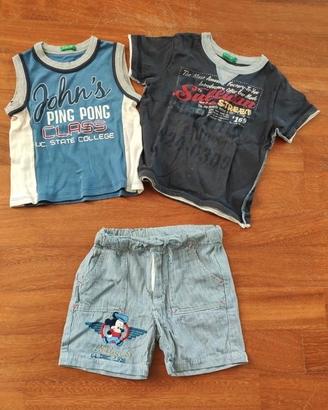 Pantaloncini Disney bambino e due magliette 12 mes