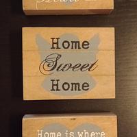 Set di 3 pannelli decorativi in legno 