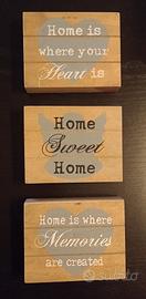 Set di 3 pannelli decorativi in legno 