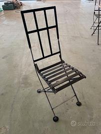 Sedie vintage in metallo pieghevoli