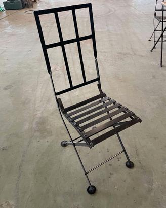 Sedie vintage in metallo pieghevoli