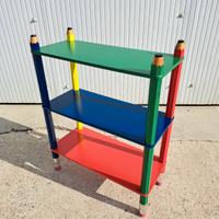 Libreria legno colorato design anni 80 Pierre Sala