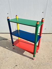 Libreria legno colorato design anni 80 Pierre Sala