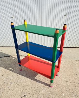 Libreria legno colorato design anni 80 Pierre Sala