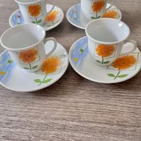 Set 4 tazzine caffè con piattini