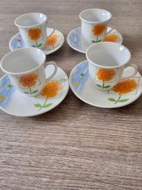 Set 4 tazzine caffè con piattini
