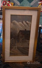 Dipinto Olio su Tela - Paesaggio Alpino 