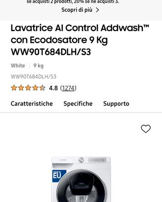 Lavatrice AI Control  9 Kg WWOT684DLH