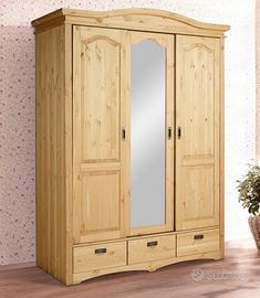 armadio in pino massiccio  3 ante scorrevoli