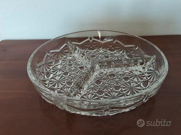 Elegante Antipastiera in Cristallo Lavorato - 3 Sc