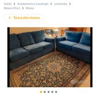 Divano tessuto alcantara con doppio rivesti