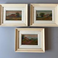 Tre Quadri ad olio Renè Originali Anni 50
