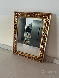 Specchiera rettangolare dorato vintage