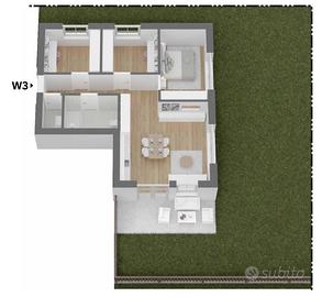 W3: Quadrilocale al piano terra con giardino