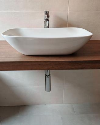 Lavabo Appoggio con mensola e rubinetto