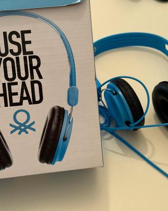 🎧 Cuffie con cavo jack Benetton - Blu stile unico