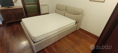 LETTO MATRIMONIALE CONTENITORE BEIGE