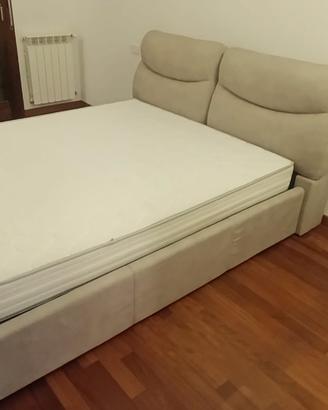 LETTO MATRIMONIALE CONTENITORE BEIGE
