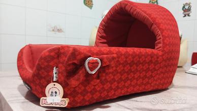 cuccia rossa a culla misura 45cm x 30cm