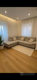 Divano letto angolare sx con pouf contenitore