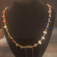 collana pietre chakra simbolo infinito argento 