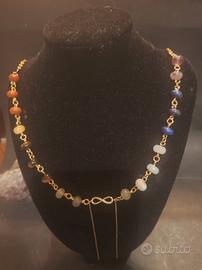 collana pietre chakra simbolo infinito argento 